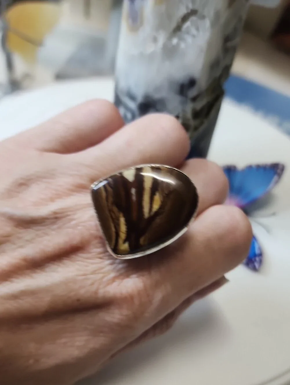 Brown Outback Jasper Stone Ring -